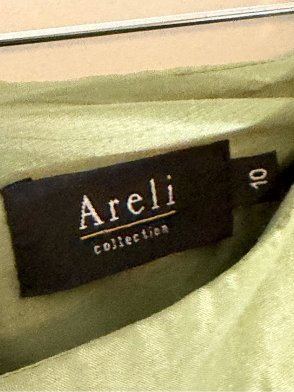 NWT: Areli Collection Green Silk A-Line Midi Skirt  Size 10 - Picture 5 of 11